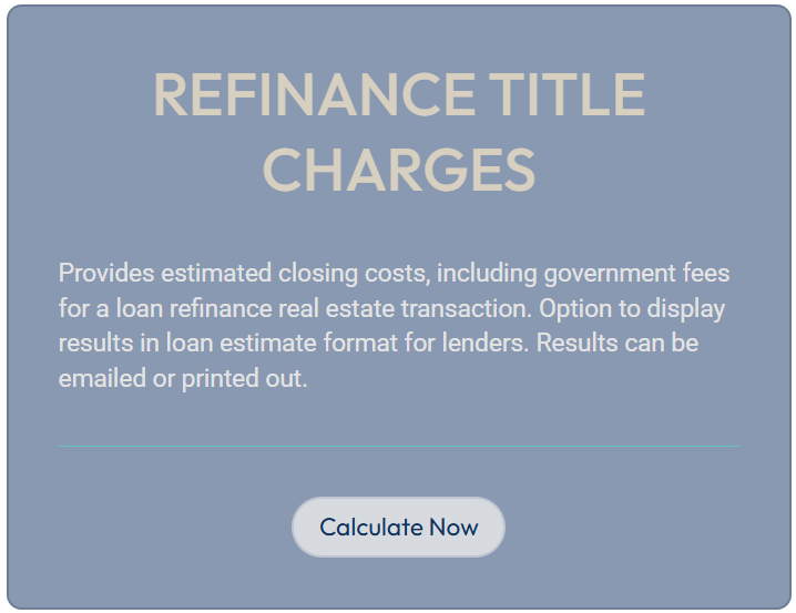 Refinance Title Charges
